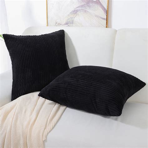 PiccoCasa 2Pcs Soft Corduroy Cushion Covers, Decorative Throw Pillow ...