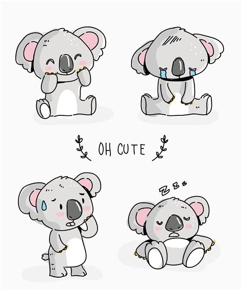 Cute Koala Character Doodle Vector Illustration 181243 Vector Art at Vecteezy