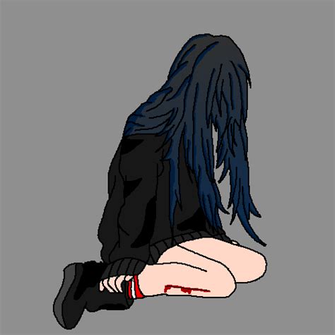 Pixilart - Sad Anime Girl by acidtheskully