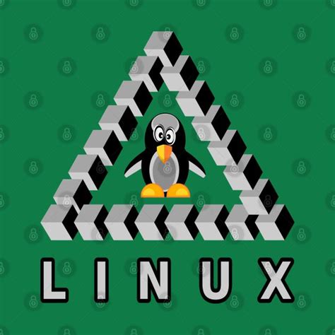 Print for Linux lovers. Penguin in the middle of a volumetric triangle with text. by samopal ...