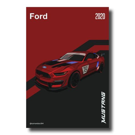 Mustang poster design : r/AdobeIllustrator