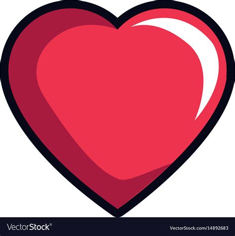 Cartoon heart romantic love decoration symbol Vector Image