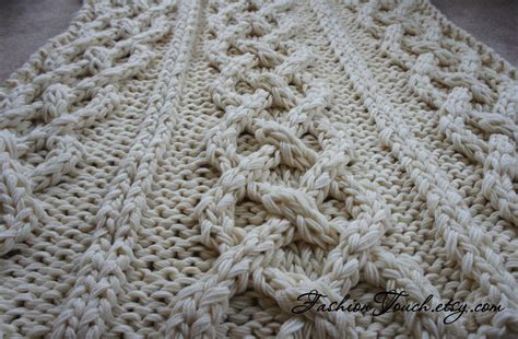 Knit Blanket Cable Knit Blanket Knit Throw Knit Blanket - Etsy