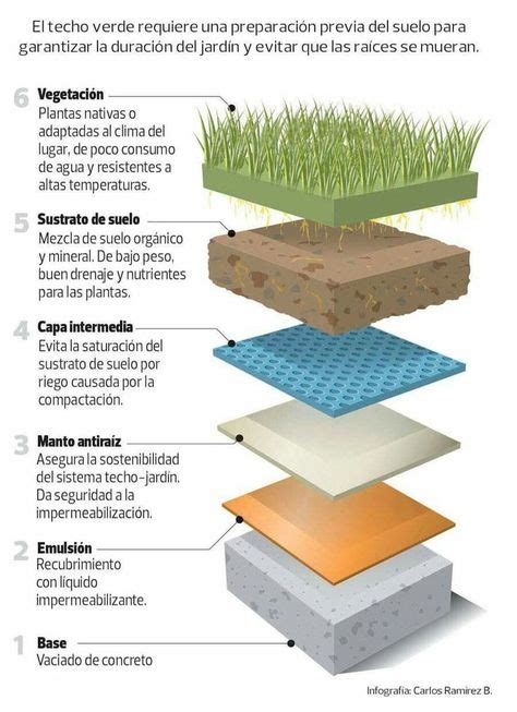 Esquema para preparación de techo verde | Techos verdes, Arquitectura ...