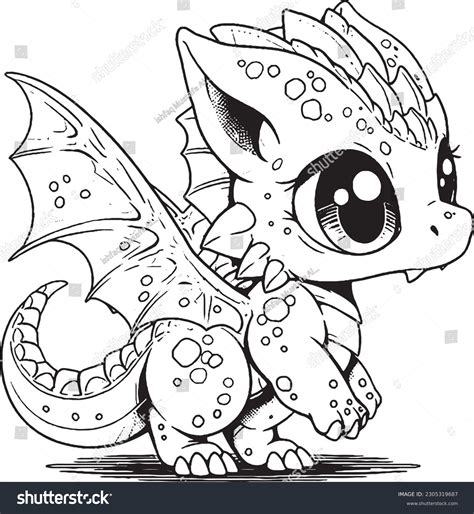 Cute Dragon Coloring Pages Kids Adults Stock Vector (Royalty Free) 2305319687 | Shutterstock