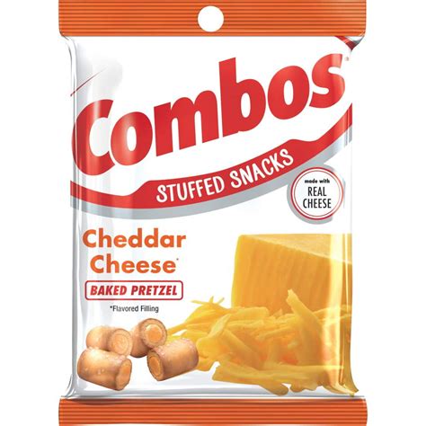 COMBOS Cheddar Cheese Pretzel Baked Snacks 6.3-Ounce Bag (Pack of 12 ...