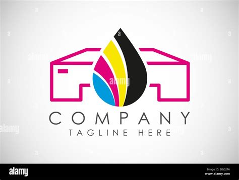 Digital printing logo design template. Logo for print shop polygraph and print factory. Vector ...