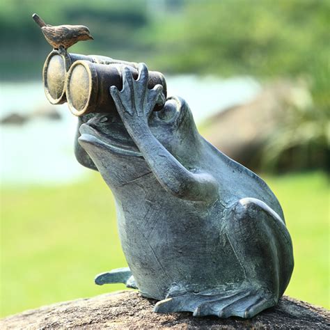 Frog Spectator with Bird Garden Statue - Eclectic - Garden Statues And Yard Art - atlanta - by ...