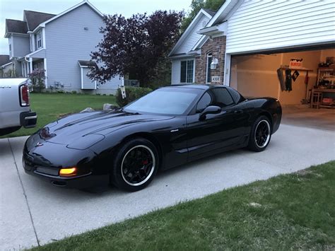 Corvette Wheels - CV04 Corvette C5 Z06 Wheels - Black Mach'd 18x10.5-17x9.5