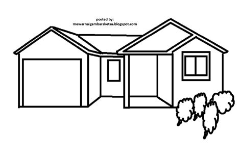 Gambar Mewarnai Gambar Sketsa Rumah 6 Depan Tempat Tinggal Gubuk Bangunan di Rebanas - Rebanas