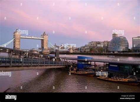 Tower Bridge With Sunset Stock Photo - Alamy