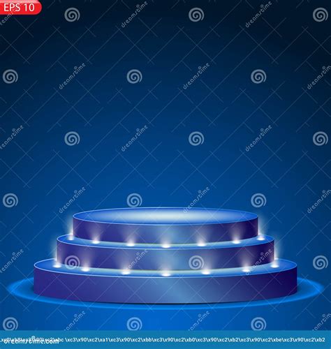 Stage podium with lighting stock vector. Illustration of glowing - 132524244