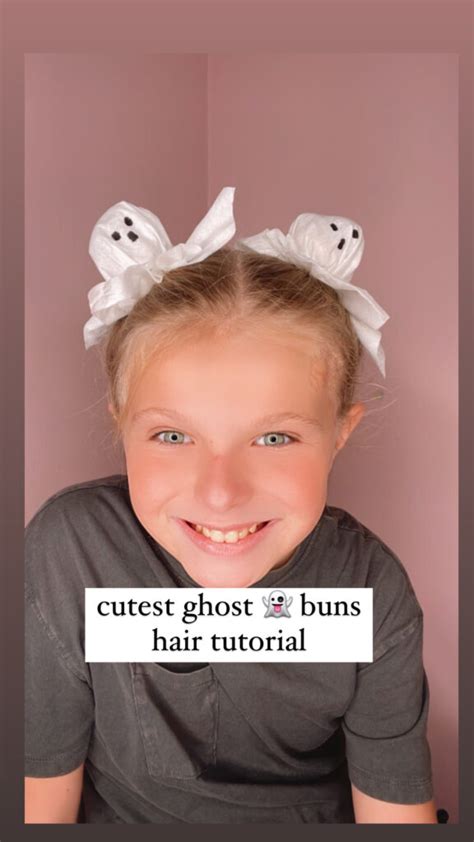 Ghost Buns Hairstyle for Halloween - Stylish Life for Moms