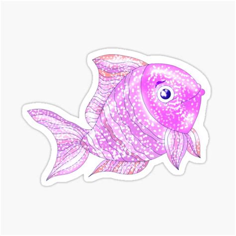 "Glowing fish - hand drawn art work." Sticker by urmi22 | Redbubble