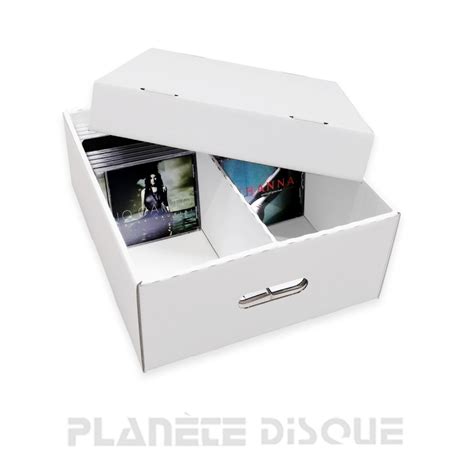 Cardboard white storage box for CD (with lid) for IKEA Kallax