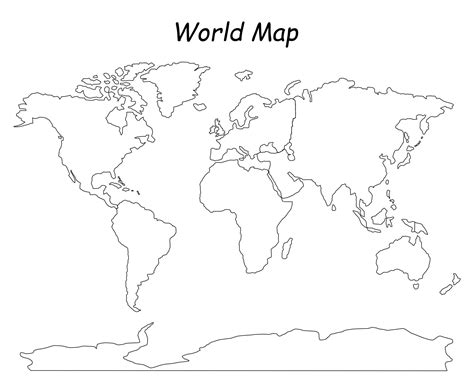 Simple World Map Outline World Map Template, Free Printable World Map ...