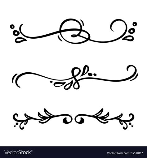 Vintage line elegant dividers and Royalty Free Vector Image