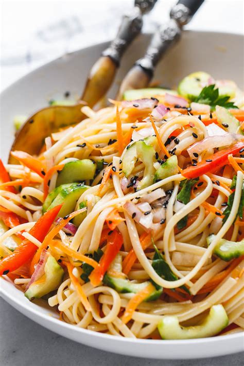 Asian Noodle Salad Recipe with the Best Ever Ginger Vinaigrette – Asian ...