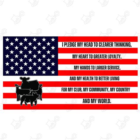 4-H Pledge PNG American Flag Proudly Display Your - Etsy