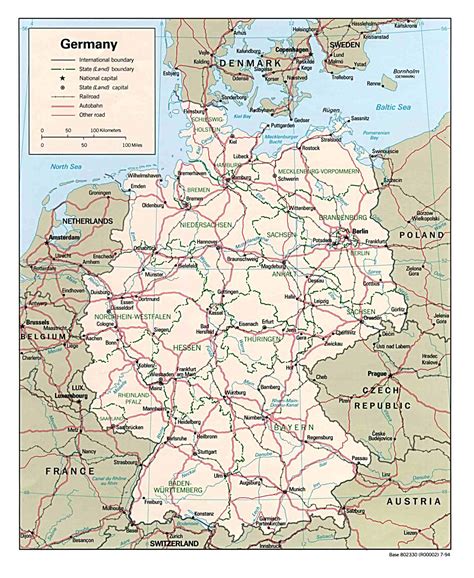 Detailed administrative and road map of Germany. Germany detailed administrative and road map ...