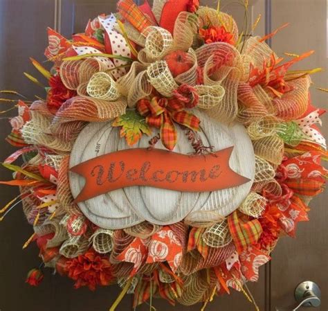 Fall deco mesh wreath ideas – inspiring autumn decor for the house