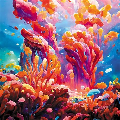 Coral Reef Watercolor Painting - Ocean - Coral Reef Underwater - Coral reefs, coral reef gift ...