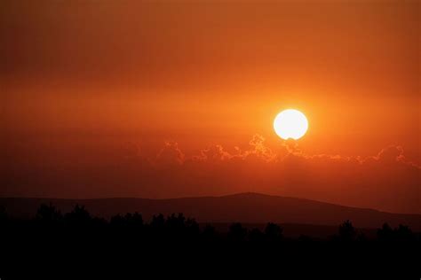 HD wallpaper: orange sunset above silhouette of mountain, outdoors, nature | Wallpaper Flare