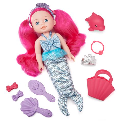 Kid Connection Mermaid Baby Doll Play Set, Blue Eyes, Pink Hair, Light Skin Tone - Walmart.com