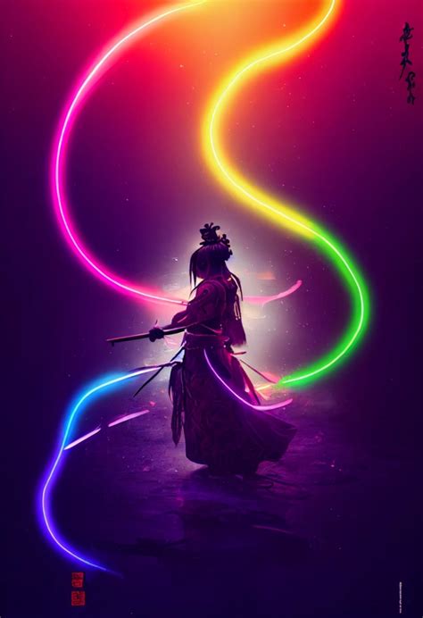 beautiful samurai warrior goddesses battling in neon | Midjourney | OpenArt