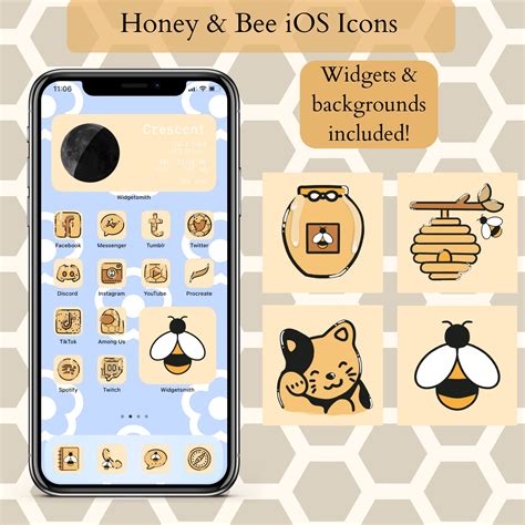 Honey & Bee Ios App Icons Kawaii Ios Icons Pastel Ios Icons - Etsy