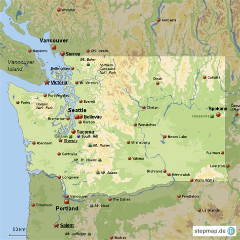 Pacific Northwest Map With Cities