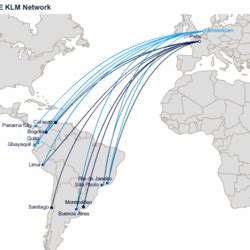 KLM Royal Dutch Airlines route map - Asia