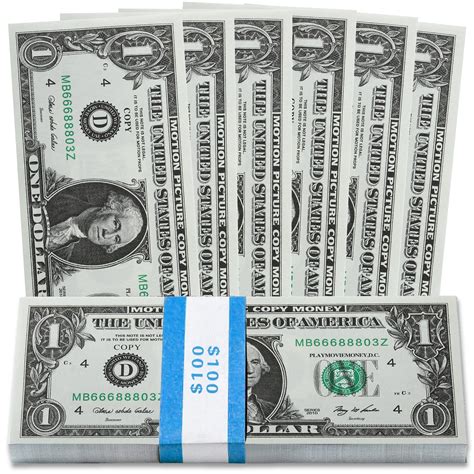 Walmart's Movie Money Prop - Real-Like $1 Dollar Bills, Full 2-Sided Print, Perfect for Pranks ...