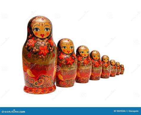 Russian Babushka Dolls Isolated Royalty Free Stock Image - Image: 9809586