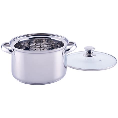 Mainstays Stainless Steel 4 Quart Steamer Pot with Steamer Insert and ...