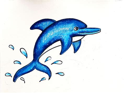 How to draw Dolphin// Dolphin drawing for kids in 2022 | Dolphin ...