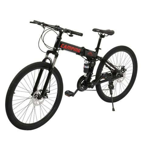 [Camping Survivals] 26-Inch 21-Speed Folding Mountain Bike Black – Folding Bikes 4U – Folding ...