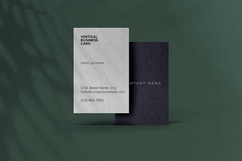 Free Front & Back Vertical Business Card Mockup (PSD)