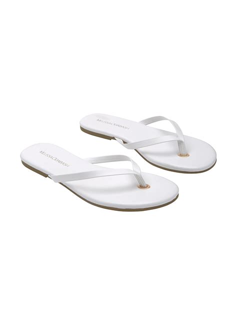 Leather Flip Flops White | Melissa Odabash