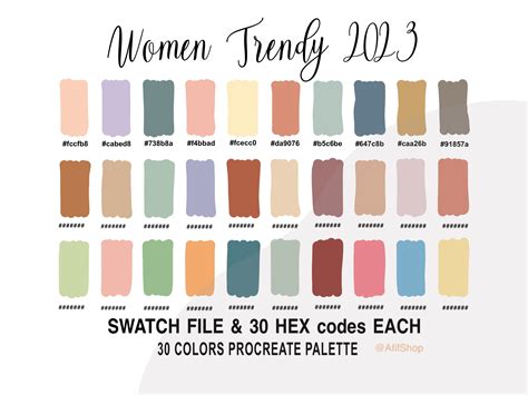 Women Trendy 2023 Color Palette Color Forecast iPad - Etsy