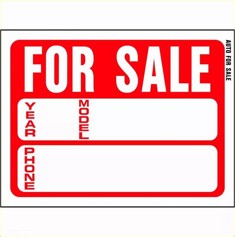 On Sale Signs Templates Free Of 9 Printable Car for Sale Sign Template ...