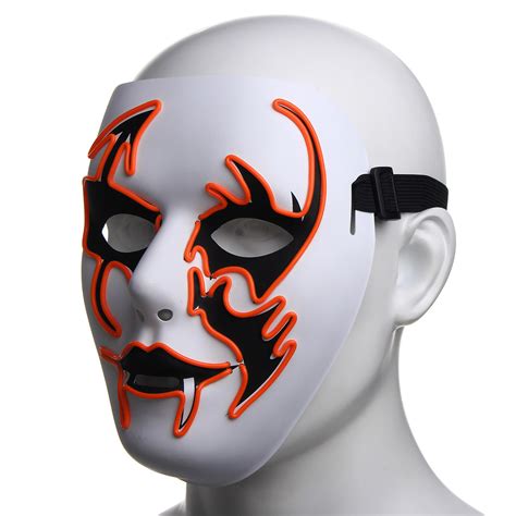 Halloween Mask LED Luminous Flashing Face Mask Party Masks Light Up ...