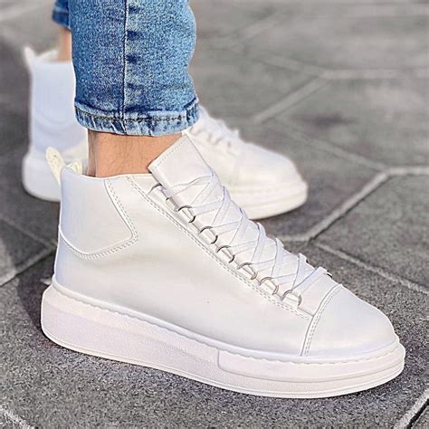 Men’s High Top Sneakers Shoes White | Martin Valen