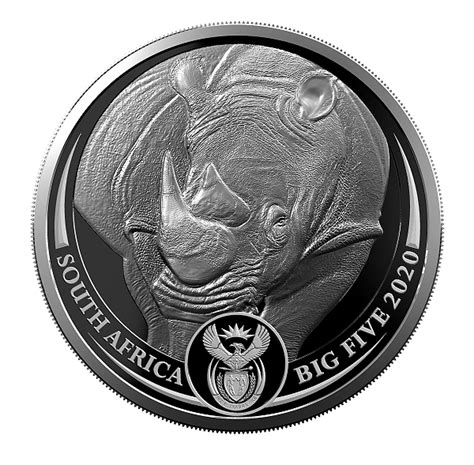 2020 Silver 1oz Krugerrand Rhino Privy Mark and 1oz Rhino R5 Coin Big Five Series