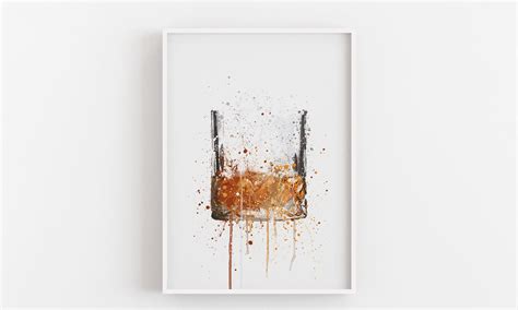 Whiskey Glass Wall Art Print 0555 - Etsy