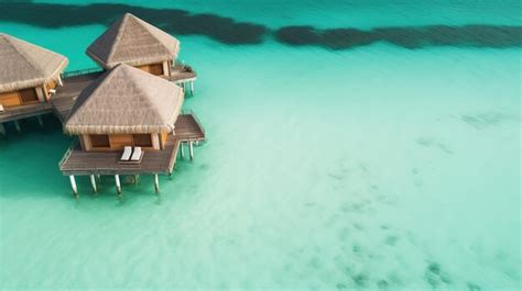 Premium AI Image | Water villa over water in maldives