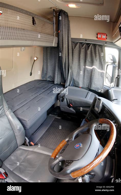 interior details of scania r500 v8 lorry cab Stock Photo - Alamy