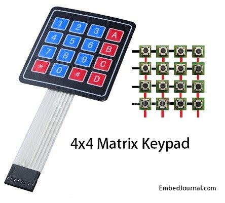 Interface 4x4 Matrix Keypad With Microcontroller - EmbedJournal