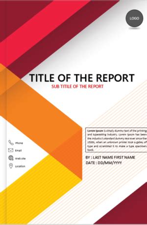 Cover Page Template in Word For Report - Download Design Templates