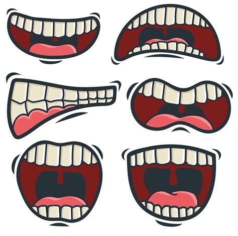 Download Vector Set Of Cartoon Mouth for free - Cartoon Faces | kingfisher